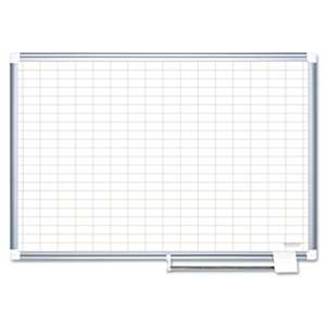 BI-SILQUE VISUAL COMMUNICATION PRODUCTS INC Platinum Plus Dry Erase Planning Board, 1x2" Grid, 72x48, Aluminum