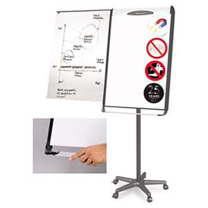 BI-SILQUE VISUAL COMMUNICATION PRODUCTS INC Platinum Mobile Easel, White, 29 x 41, Black Frame