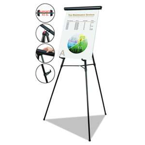 BI-SILQUE VISUAL COMMUNICATION PRODUCTS INC Telescoping Tripod Display Easel, Adjusts 38" to 69" High, Metal, Black