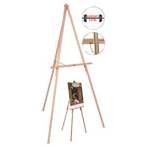 BI-SILQUE VISUAL COMMUNICATION PRODUCTS INC Oak Display Tripod Easel, 60", Wood/Brass