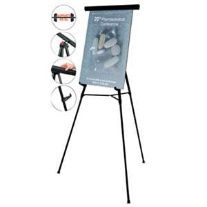 BI-SILQUE VISUAL COMMUNICATION PRODUCTS INC Telescoping Tripod Display Easel, Adjusts 35" to 64" High, Metal, Black