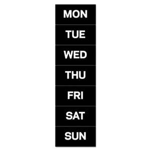 BI-SILQUE VISUAL COMMUNICATION PRODUCTS INC Calendar Magnetic Tape, Days Of The Week, Black/White, 2" x 1"