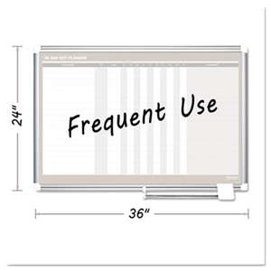 BI-SILQUE VISUAL COMMUNICATION PRODUCTS INC In-Out Magnetic Dry Erase Board, 36x24, Silver Frame
