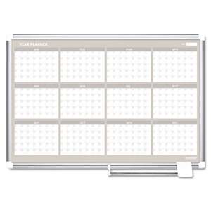 BI-SILQUE VISUAL COMMUNICATION PRODUCTS INC 12 Month Year Planner, 36x24, Aluminum Frame