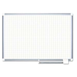 BI-SILQUE VISUAL COMMUNICATION PRODUCTS INC Grid Planning Board, 1" Grid, 72x48, White/Silver
