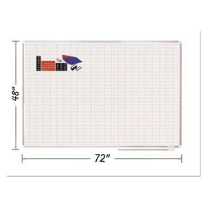 BI-SILQUE VISUAL COMMUNICATION PRODUCTS INC Grid Planning Board w/ Accessories, 1x2" Grid, 72x48, White/Silver