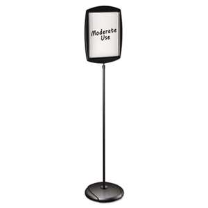 BI-SILQUE VISUAL COMMUNICATION PRODUCTS INC Floor Stand Sign Holder, Rectangle, 15x11 sign, 66"H, Black Frame