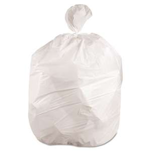 BOARDWALK Waste Can Liners, 8-10gal, 24 x 23, .4mil, White, 25 Bags/Roll, 20 Rolls/CT
