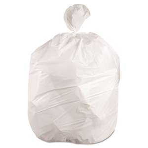 BOARDWALK Waste Can Liners, 40-45gal, 40 x 46, .6mil, White, 25 Bags/Roll, 4 Rolls/CT