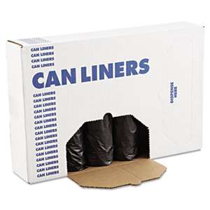 BOARDWALK Low-Density Can Liners, 56gal, .60mil, 43 x 47, Black, 25 Bags/Roll, 4 Rolls/CT