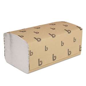 BOARDWALK Singlefold Paper Towels, White, 9 x 9 9/20, 250/Pack, 16 Packs/Carton