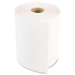 BOARDWALK Hardwound Paper Towels, Nonperforated 1-Ply White, 350ft, 12 Rolls/Carton