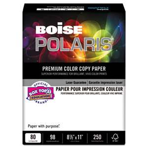 CASCADES POLARIS Premium Color Copy Paper, 80lb, 98 Bright, 8-1/2 x 11, White, 250 Sheets