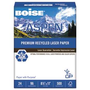 CASCADES ASPEN Premium Laser Paper, 96 Bright, 24lb, 8-1/2 x 11, White, 500 Sheets/Ream
