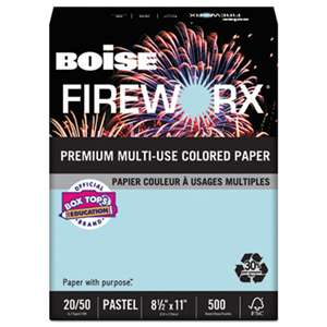 CASCADES FIREWORX Colored Paper, 20lb, 8-1/2 x 11, Bottle Rocket Blue, 500 Sheets/Ream