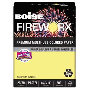 CASCADES FIREWORX Colored Paper, 20lb, 8-1/2 x 11, Crackling Canary, 500 Sheets/Ream