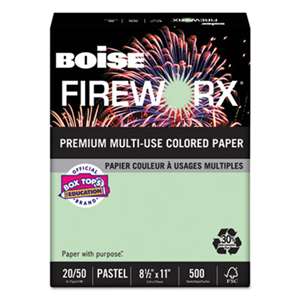 CASCADES FIREWORX Colored Paper, 20lb, 8-1/2 x 11, Popper-mint Green, 500 Sheets/Ream