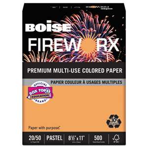 CASCADES FIREWORX Colored Paper, 20lb, 8-1/2 x 11, Pumpkin Glow, 500 Sheets/Ream