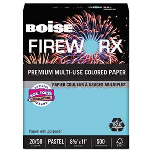 CASCADES FIREWORX Colored Paper, 20lb, 8-1/2 x 11, Turbulent Turquoise, 500 Sheets/Ream
