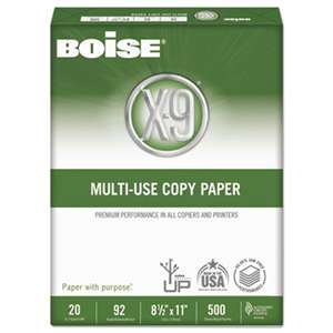CASCADES X-9 Multi-Use Copy Paper, 92 Bright, 20lb, 8-1/2 x 11, White, 5000 Sheets/Carton