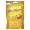 MONDELEZ INTERNATIONAL Triple Action Cough Drops, Honey-Lemon, 30/Bag