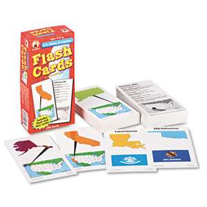 CARSON-DELLOSA PUBLISHING Flash Cards, U.S. States and Capitals, 3w x 6h, 109/Pack