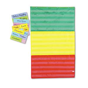 CARSON-DELLOSA PUBLISHING Adjustable Tri-Section Pocket Chart with 18 Color Cards, Guide, 36 x 60