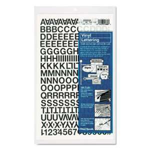 CHARTPAK/PICKETT Press-On Vinyl Letters & Numbers, Self Adhesive, Black, 1/2"h, 201/Pack