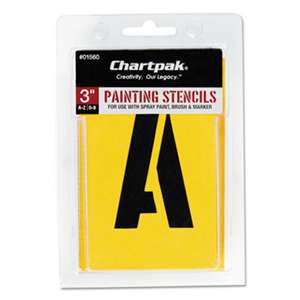 CHARTPAK/PICKETT Painting Stencil Set, A-Z Set/0-9, Manila, 35/Set