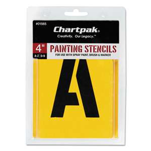 CHARTPAK/PICKETT Painting Stencil Set, A-Z Set/0-9, Manila, 35/Set