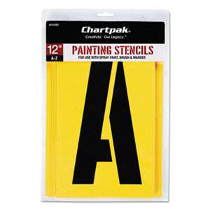 CHARTPAK/PICKETT Painting Stencil Set, A-Z Set, Manila, 26/Set