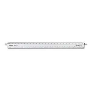 CHARTPAK/PICKETT Adjustable Triangular Scale Aluminum Engineers Ruler, 12", Silver