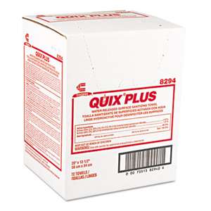 Quix Plus Cleaning and Sanitizing Towels, 13.5 x 20, Pink, 72/Carton