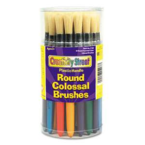THE CHENILLE KRAFT COMPANY Colossal Brush, Natural Bristle, Round, 30/Set