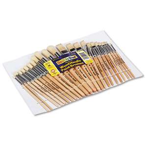 THE CHENILLE KRAFT COMPANY Preschool Brush Set, Sizes 1-12, Natural Bristle, Flat; Round, 24/Set