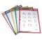 Reusable Dry Erase Pockets, 9 x 12, Assorted Primary Colors, 5/Pack