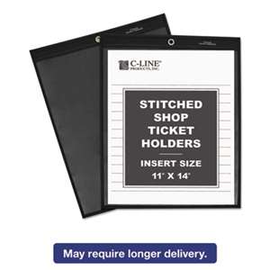 C-LINE PRODUCTS, INC Shop Ticket Holders, Stitched, One Side Clear, 75", 11 x 14, 25/BX