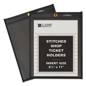 C-LINE PRODUCTS, INC Shop Ticket Holders, Stitched, One Side Clear, 50", 8 1/2 x 11, 25/BX