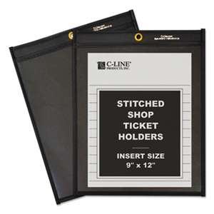 C-LINE PRODUCTS, INC Shop Ticket Holders, Stitched, One Side Clear, 75", 9 x 12, 25/BX