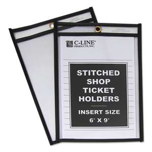 C-LINE PRODUCTS, INC Shop Ticket Holders, Stitched, Both Sides Clear, 50", 6 x 9, 25/BX