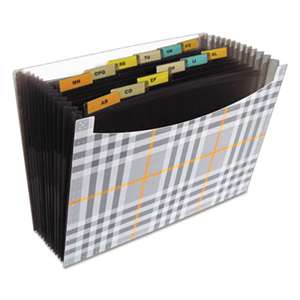 C-LINE PRODUCTS, INC 13-Pocket Expanding File, 9" Exp, Letter, Plaid