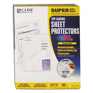 C-LINE PRODUCTS, INC Super Heavyweight Polypropylene Sheet Protector, Clear, 2", 11 x 8 1/2, 50/BX