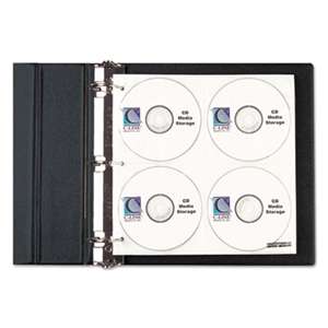 C-LINE PRODUCTS, INC CD/DVD Refillable D-Ring Binder Kit, Holds 80 Discs, Black