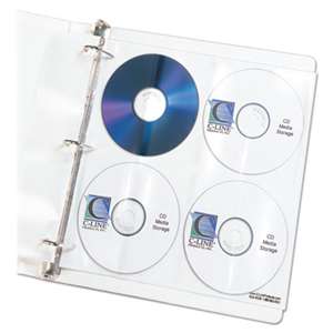 C-LINE PRODUCTS, INC Deluxe CD Ring Binder Storage Pages, Standard, Stores 8 CDs, 5/PK