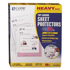 C-LINE PRODUCTS, INC Heavyweight Polypropylene Sheet Protector, Non-Glare, 2", 11 x 8 1/2, 50/BX