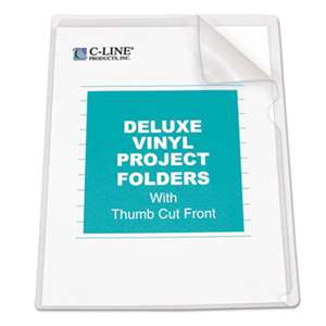 C-LINE PRODUCTS, INC Deluxe Project Folders, Jacket, Letter, Vinyl, Clear, 50/Box