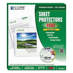 C-LINE PRODUCTS, INC Sheet Protectors, Clear, Polypropylene, 2", 11 x 8 1/2, 100/BX