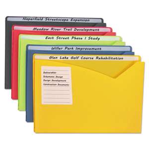 C-LINE PRODUCTS, INC Write-On Expanding Poly File Folders, 1" Exp., Letter, Assorted Colors, 25/BX