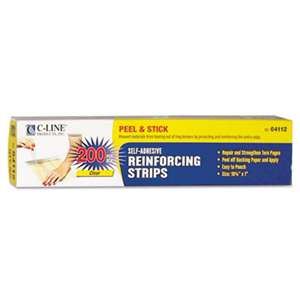 C-LINE PRODUCTS, INC Self-Adhesive Reinforcing Strips, 10 3/4 x 1, 200/BX