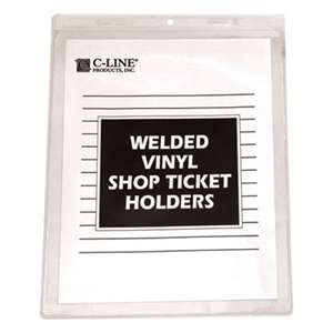 C-LINE PRODUCTS, INC Clear Vinyl Shop Ticket Holder, Both Sides Clear, 15", 8 1/2 x 11, 50/BX